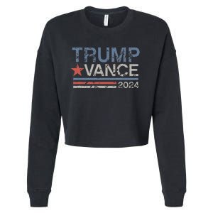 Trump Vance 2024 Retro Featuring Trump And Jd Vance Cropped Pullover Crew