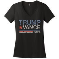 Trump Vance 2024 Retro Featuring Trump And Jd Vance Women's V-Neck T-Shirt