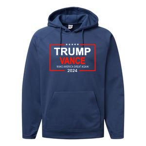 Trump Vance 24 Make America Great Again Usa Election Performance Fleece Hoodie