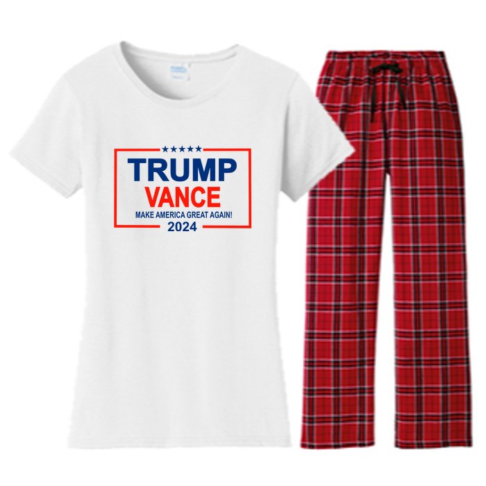 Trump Vance 24 Make America Great Again Usa Election Women's Flannel Pajama Set