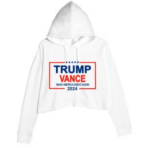 Trump Vance 24 Make America Great Again Usa Election Crop Fleece Hoodie