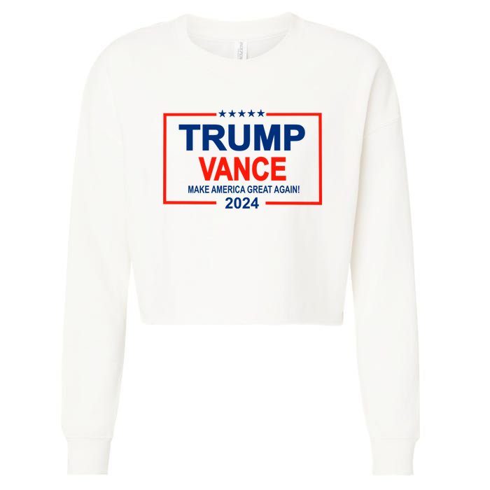 Trump Vance 24 Make America Great Again Usa Election Cropped Pullover Crew