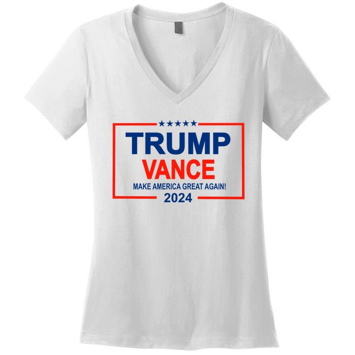 Trump Vance 24 Make America Great Again Usa Election Women's V-Neck T-Shirt