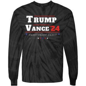 Trump Vance 2024 Donald Trump J.D. Vance Fghit Tie-Dye Long Sleeve Shirt