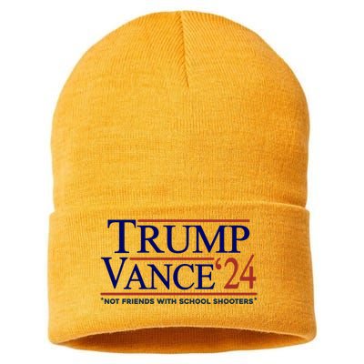 Trump Vance 24 Not Friends With School Shooters Sustainable Knit Beanie