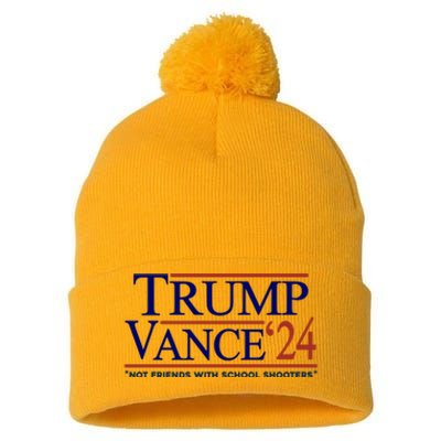 Trump Vance 24 Not Friends With School Shooters Pom Pom 12in Knit Beanie