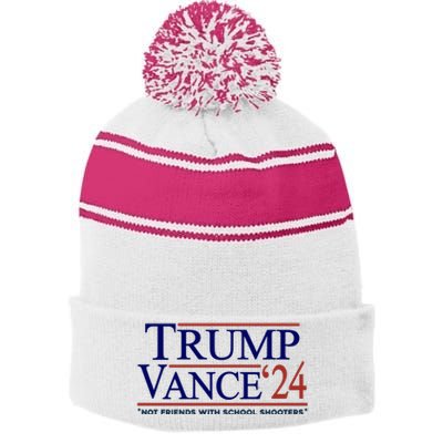 Trump Vance 24 Not Friends With School Shooters Stripe Pom Pom Beanie