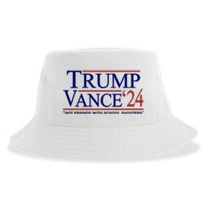 Trump Vance 24 Not Friends With School Shooters Sustainable Bucket Hat