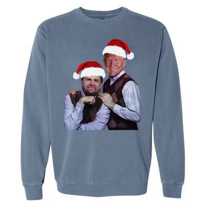 Trump Vance 2024 Brothers Santa Funny Trump Vance Christmas Garment-Dyed Sweatshirt