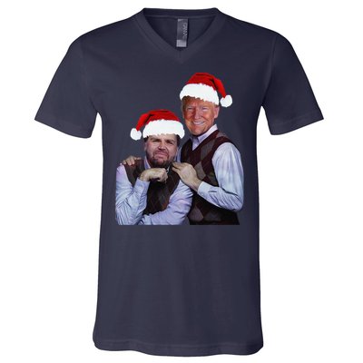 Trump Vance 2024 Brothers Santa Funny Trump Vance Christmas V-Neck T-Shirt