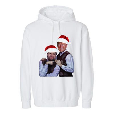 Trump Vance 2024 Brothers Santa Funny Trump Vance Christmas Garment-Dyed Fleece Hoodie