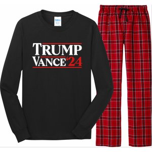 Trump Vance 2024 Donald Trump J D Vance For President Gift Long Sleeve Pajama Set