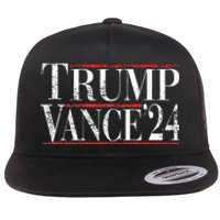 Trump Vance 24 Vintage Retro 2024 Flat Bill Trucker Hat