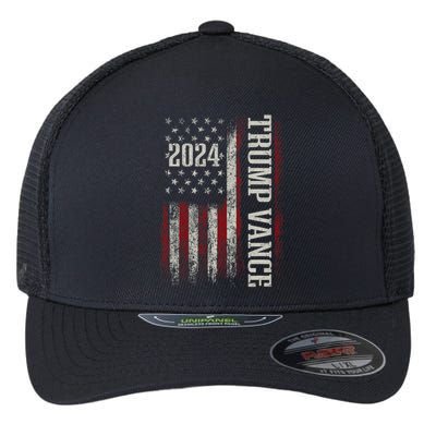 Trump Vance 2024 President Trump Supporter Re Election Flexfit Unipanel Trucker Cap