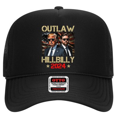 Trump Vance 2024 Donald Trump J.D. Vance Outlaw & Hill Trucker Hat
