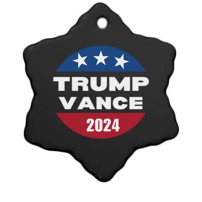 Trump Vance 2024 Funny Gift Ceramic Star Ornament