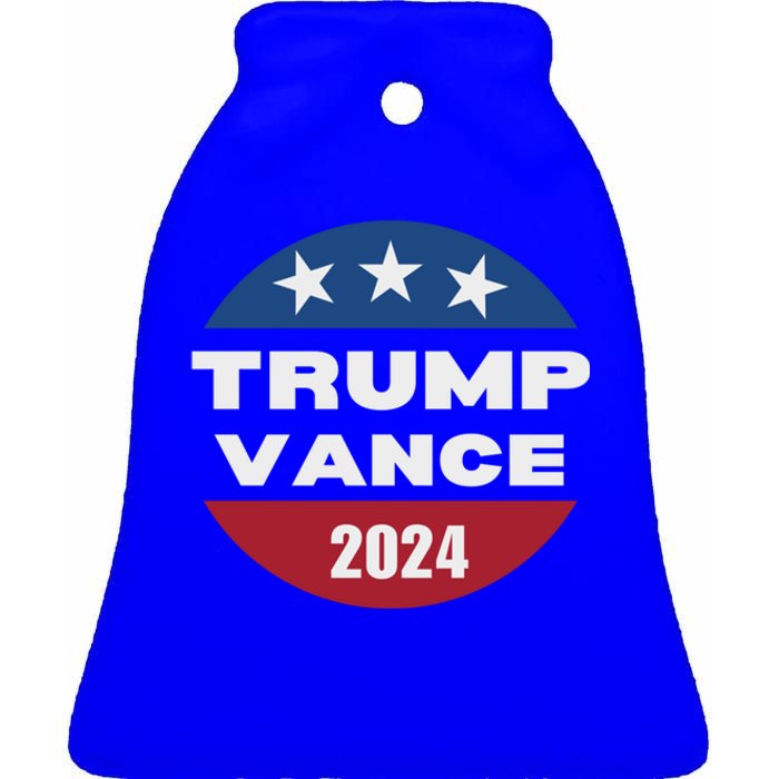 Trump Vance 2024 Funny Gift Ceramic Bell Ornament