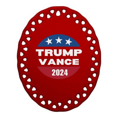 Trump Vance 2024 Funny Gift Ceramic Oval Ornament