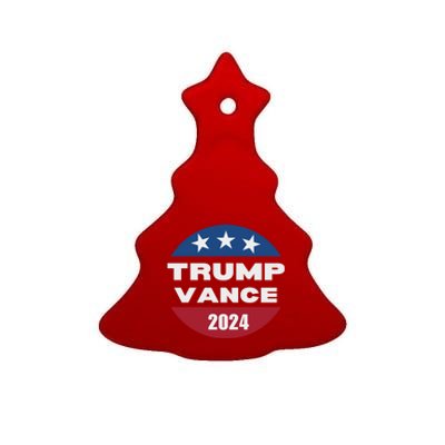 Trump Vance 2024 Funny Gift Ceramic Tree Ornament