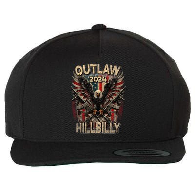 Trump Vance 2024 Outlaw Hillbilly Usa Flag Vintage Elections Wool Snapback Cap