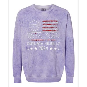 Trump Vance 2024 Donald Trump J.D. Vance Outlaw Hillbilly Colorblast Crewneck Sweatshirt