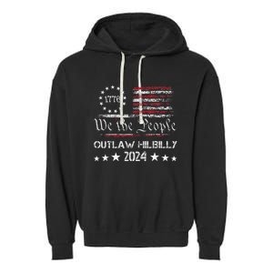 Trump Vance 2024 Donald Trump J.D. Vance Outlaw Hillbilly Garment-Dyed Fleece Hoodie