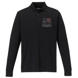 Trump Vance 2024 Donald Trump J.D. Vance Outlaw Hillbilly Performance Long Sleeve Polo