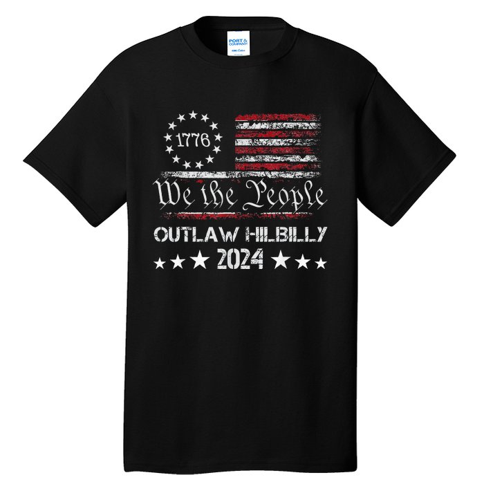 Trump Vance 2024 Donald Trump J.D. Vance Outlaw Hillbilly Tall T-Shirt