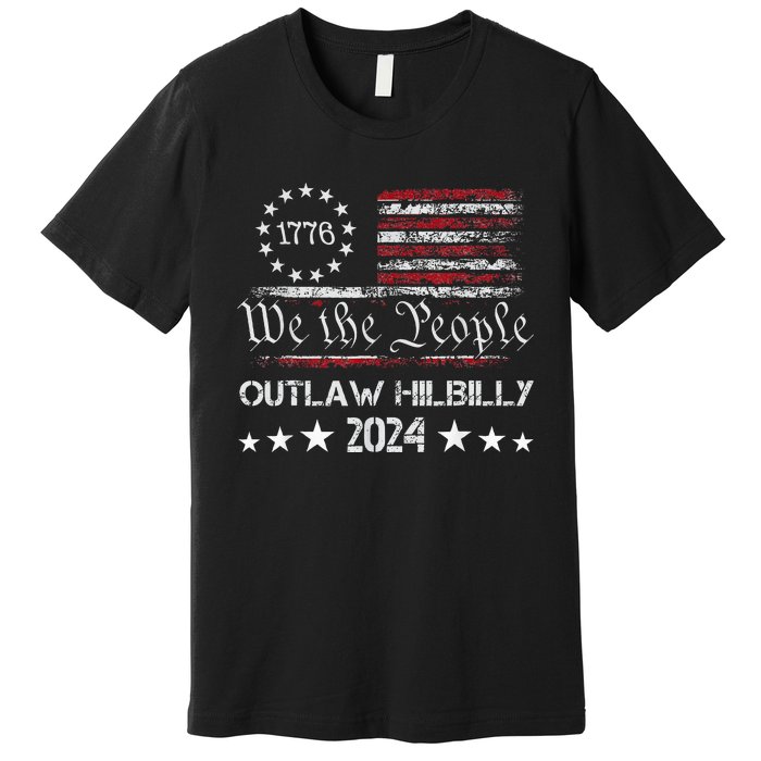 Trump Vance 2024 Donald Trump J.D. Vance Outlaw Hillbilly Premium T-Shirt