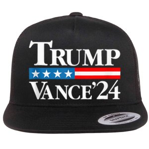 Trump Vance 2024 For President Vp Usa Election Patriotic Flat Bill Trucker Hat