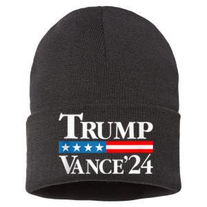 Trump Vance 2024 For President Vp Usa Election Patriotic Sustainable Knit Beanie