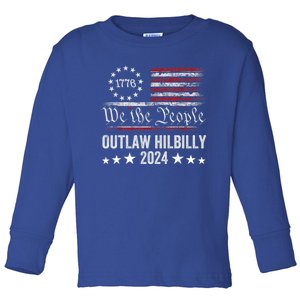 Trump Vance 2024 Donald Trump J D Vance Outlaw Hillbilly Gift Toddler Long Sleeve Shirt