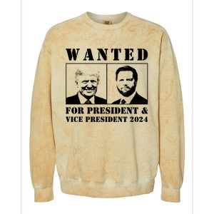 Trump Vance 2024 Wanted For President & Vice President 2024 Trump Vance Maga Colorblast Crewneck Sweatshirt