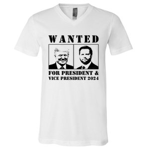 Trump Vance 2024 Wanted For President & Vice President 2024 Trump Vance Maga V-Neck T-Shirt