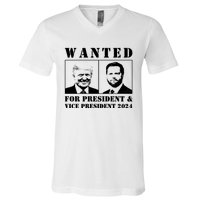 Trump Vance 2024 Wanted For President & Vice President 2024 Trump Vance Maga V-Neck T-Shirt