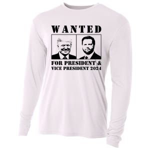 Trump Vance 2024 Wanted For President & Vice President 2024 Trump Vance Maga Cooling Performance Long Sleeve Crew