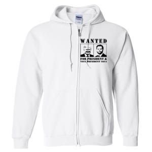 Trump Vance 2024 Wanted For President & Vice President 2024 Trump Vance Maga Full Zip Hoodie