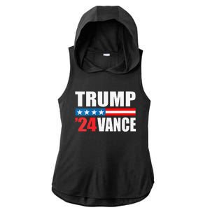 Trump Vance 2024 For President Vp Usa Election Patriotic Ladies PosiCharge Tri-Blend Wicking Draft Hoodie Tank