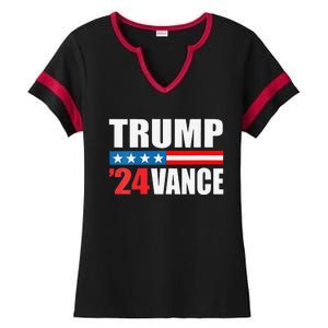 Trump Vance 2024 For President Vp Usa Election Patriotic Ladies Halftime Notch Neck Tee