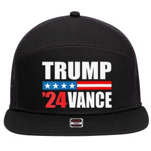 Trump Vance 2024 For President Vp Usa Election Patriotic 7 Panel Mesh Trucker Snapback Hat