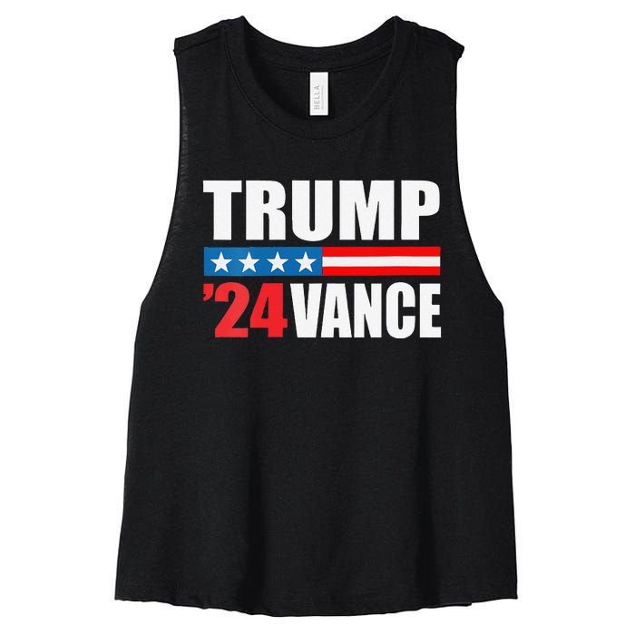 Trump Vance 2024 For President Vp Usa Election Patriotic Women's Racerback Cropped Tank