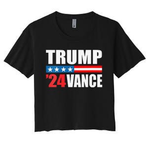 Trump Vance 2024 For President Vp Usa Election Patriotic Women's Crop Top Tee