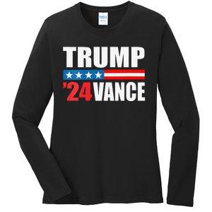 Trump Vance 2024 For President Vp Usa Election Patriotic Ladies Long Sleeve Shirt