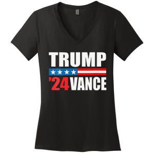 Trump Vance 2024 For President Vp Usa Election Patriotic Women's V-Neck T-Shirt