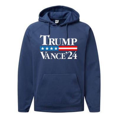 Trump Vance 2024 For President Vp Usa Election Patriotic Performance Fleece Hoodie