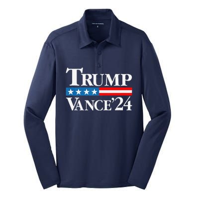 Trump Vance 2024 For President Vp Usa Election Patriotic Silk Touch Performance Long Sleeve Polo