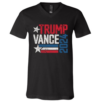 Trump Vance 2024 S Vintage Distressed Trump Vance 2024 V-Neck T-Shirt