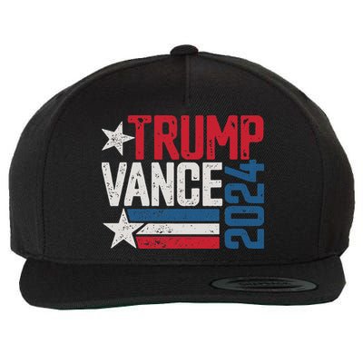 Trump Vance 2024 S Vintage Distressed Trump Vance 2024 Wool Snapback Cap