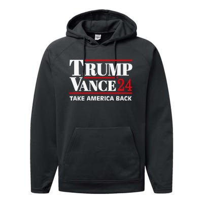 Trump Vance 2024 Take America Back Performance Fleece Hoodie