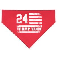 Trump Vance 2024 Retro Stripe Trump Jd Vance USA-Made Doggie Bandana